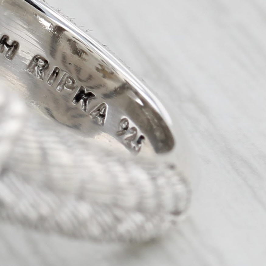 Gray Judith Ripka Faux Pearl Heart Ring Sterling Silver Cubic Zirconia Sz 7 Statement
