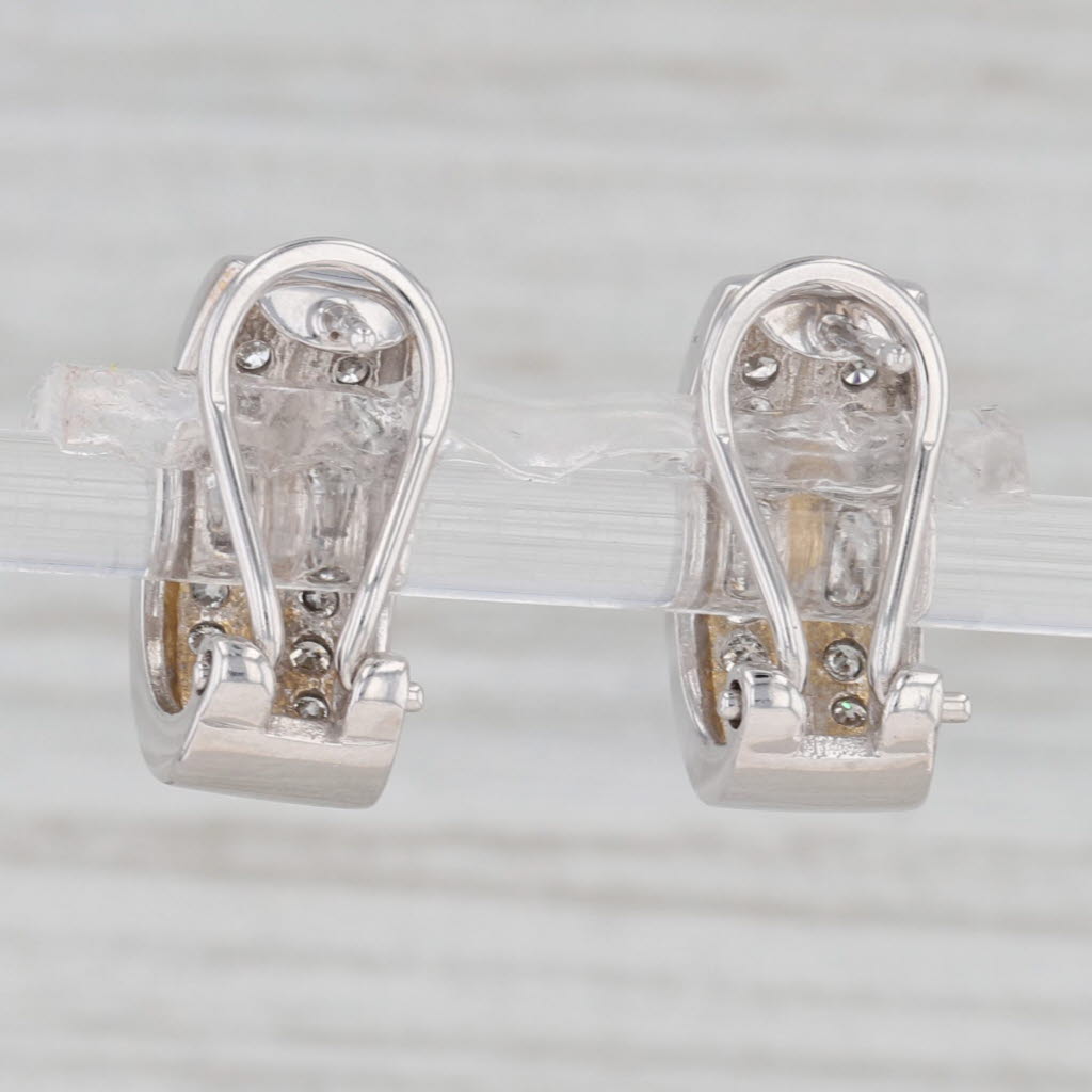 Gray 0.50ctw Diamond Journey Earrings 14k White Gold Omega Backs Pierced Drops