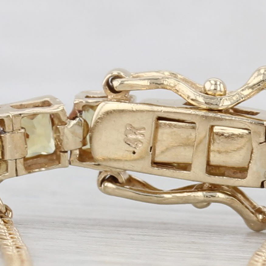 9.50ctw Multicolor Sapphire Tennis Bracelet 14k Yellow Gold 7" 3.8mm