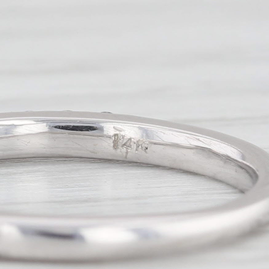 Light Gray 0.25ctw Diamond Wedding Band 14k White Gold Stackable Anniversary Ring Size 5
