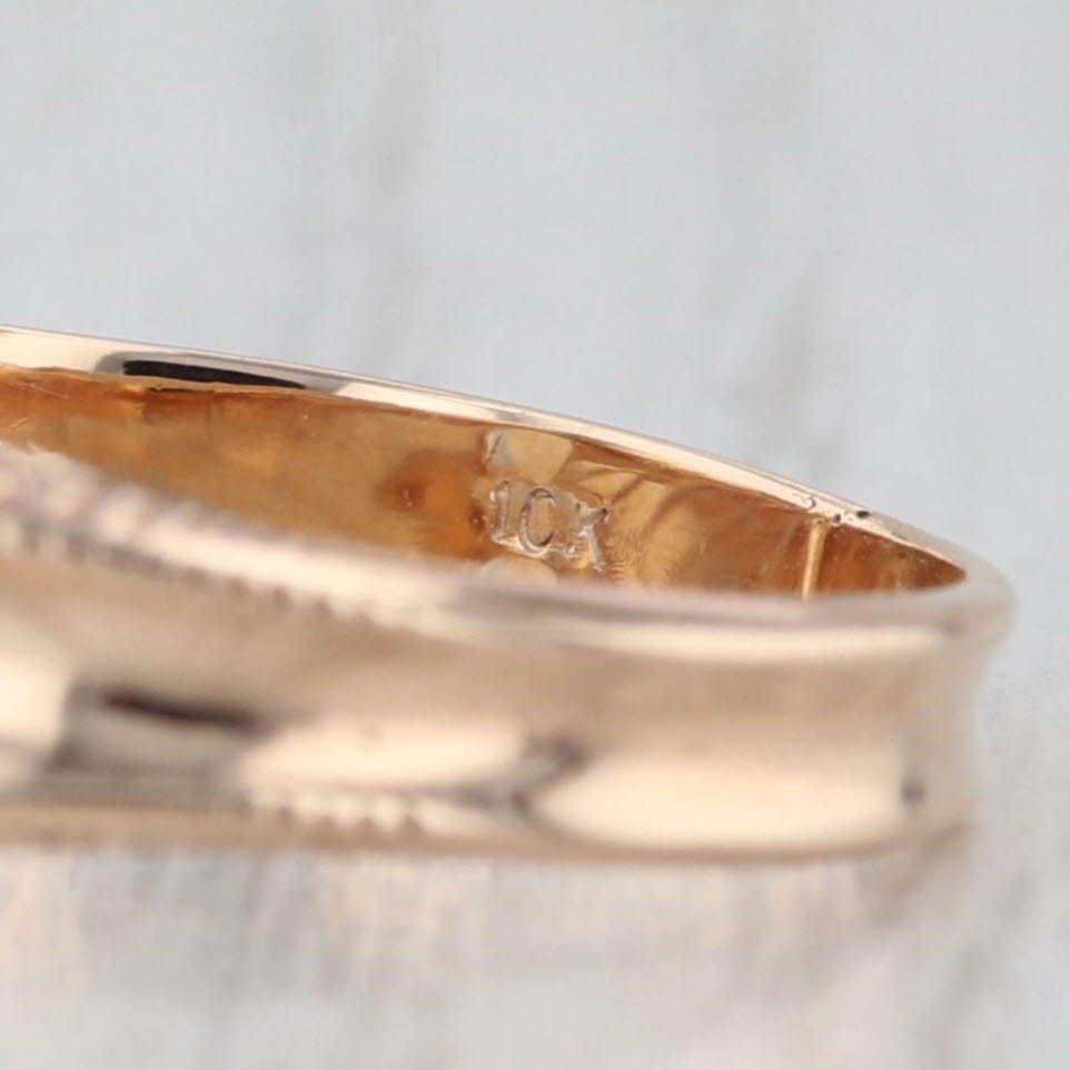 Antique Oval Opal Cabochon Ornate Ring 10k Yellow Gold Size 7.75-8