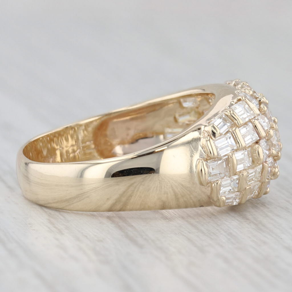 Light Gray 1.60ctw Diamond Cluster Ring 14k Yellow Gold Size 8