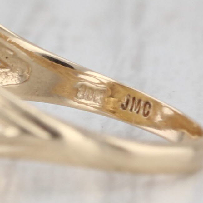 Chinese Panda Coin Copy Ring 10k Yellow Gold Size 6.25 Signet