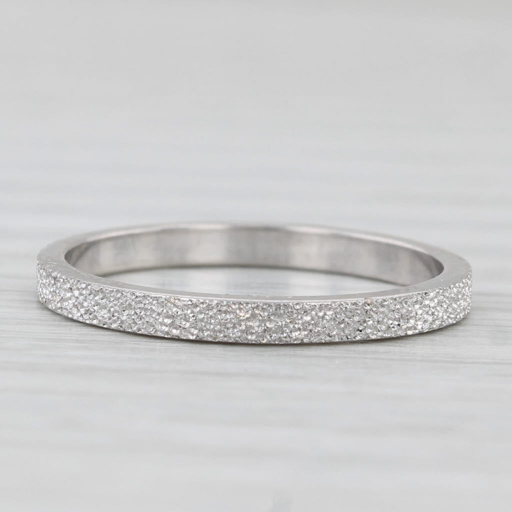 Light Gray Brushed White Gold Ring 14k White Gold Size 6.25 Band Wedding Stackable