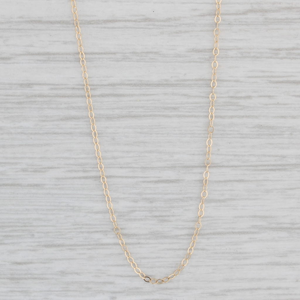 Light Gray 17.75" 1.2mm Cable Chain 14k Yellow Gold Spring Ring Clasp