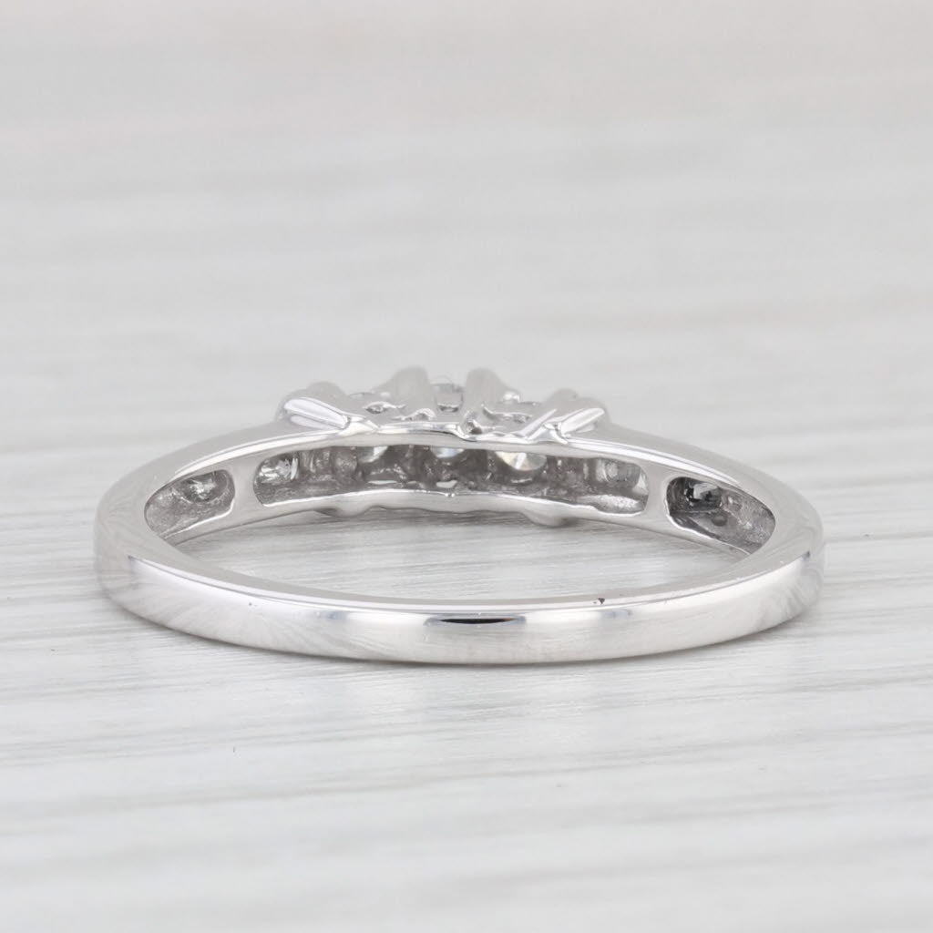 Light Gray 0.20ctw Diamond 3-Stone Engagement Ring 10k White Gold Size 7.25