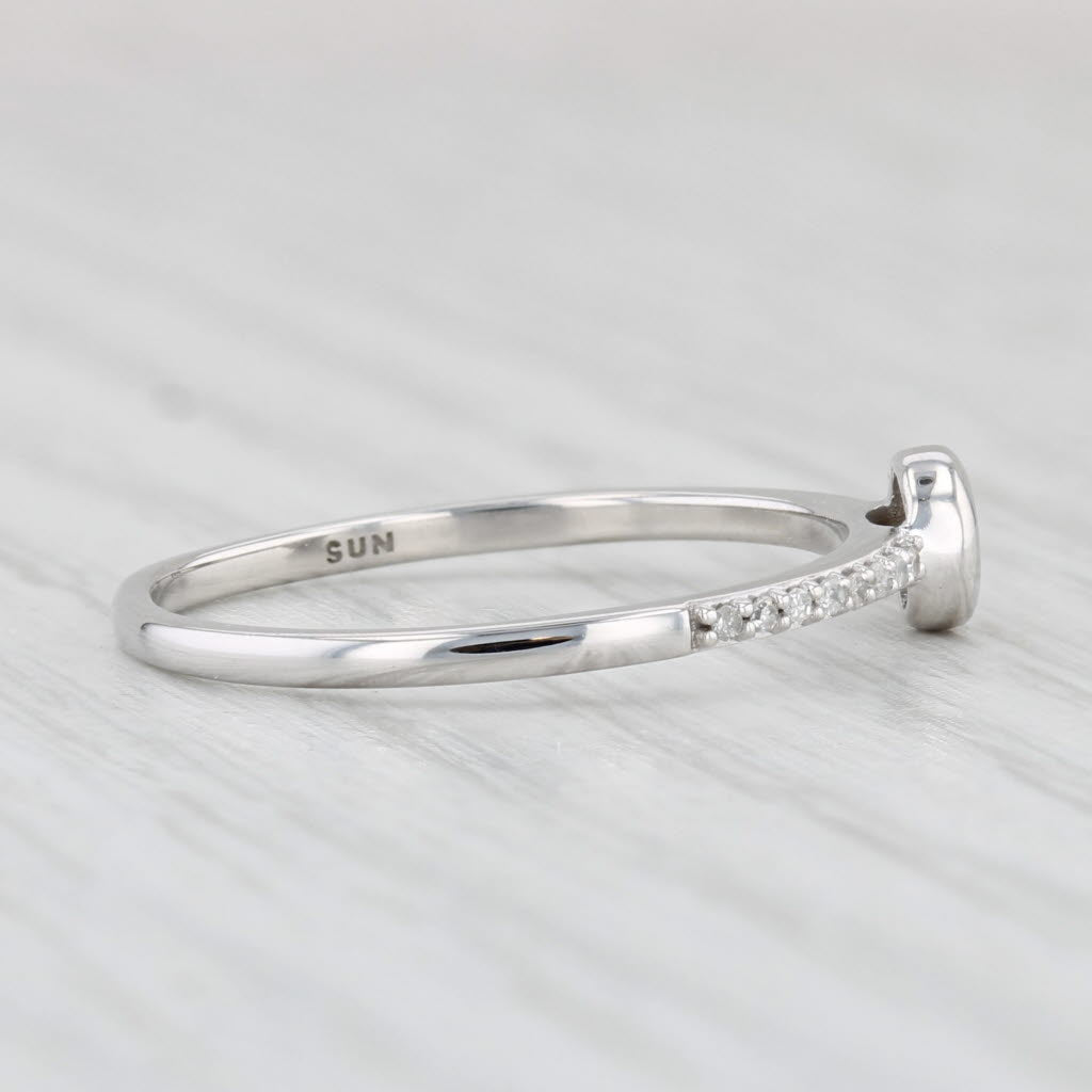 Light Gray Diamond Ring 10k White Gold Size 7 Stackable Engagement Style