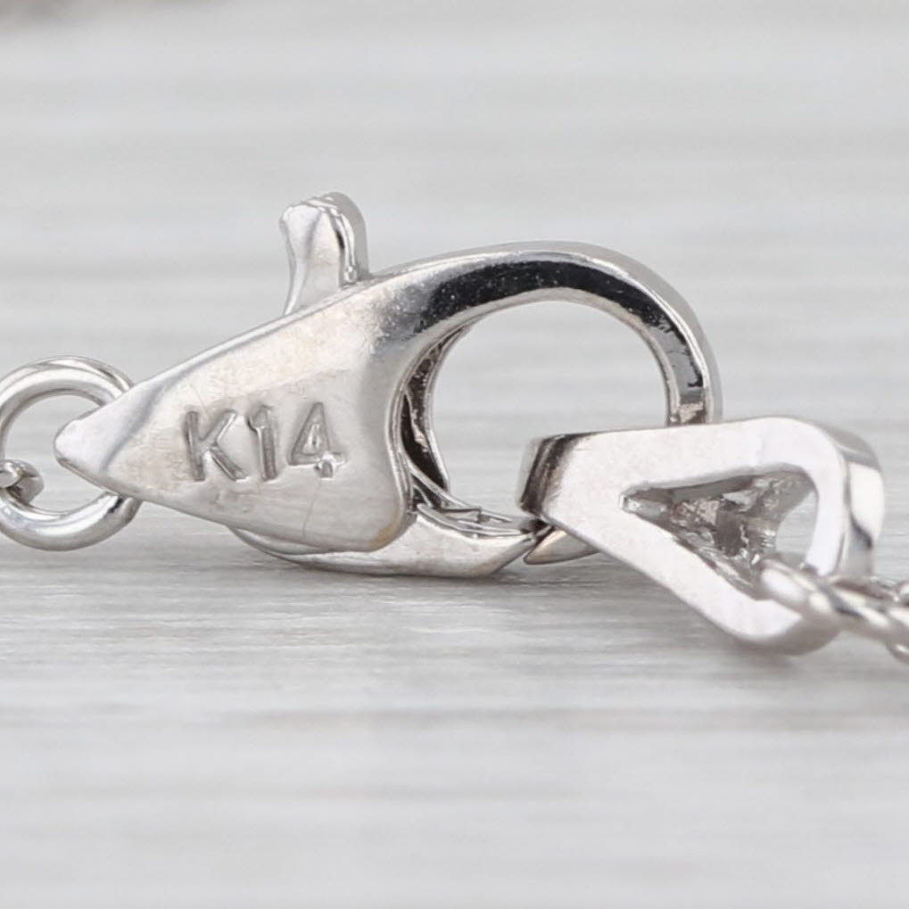 0.45ctw Diamonds by the Yard Flower Pendant Station Necklace 14k White Gold 18"
