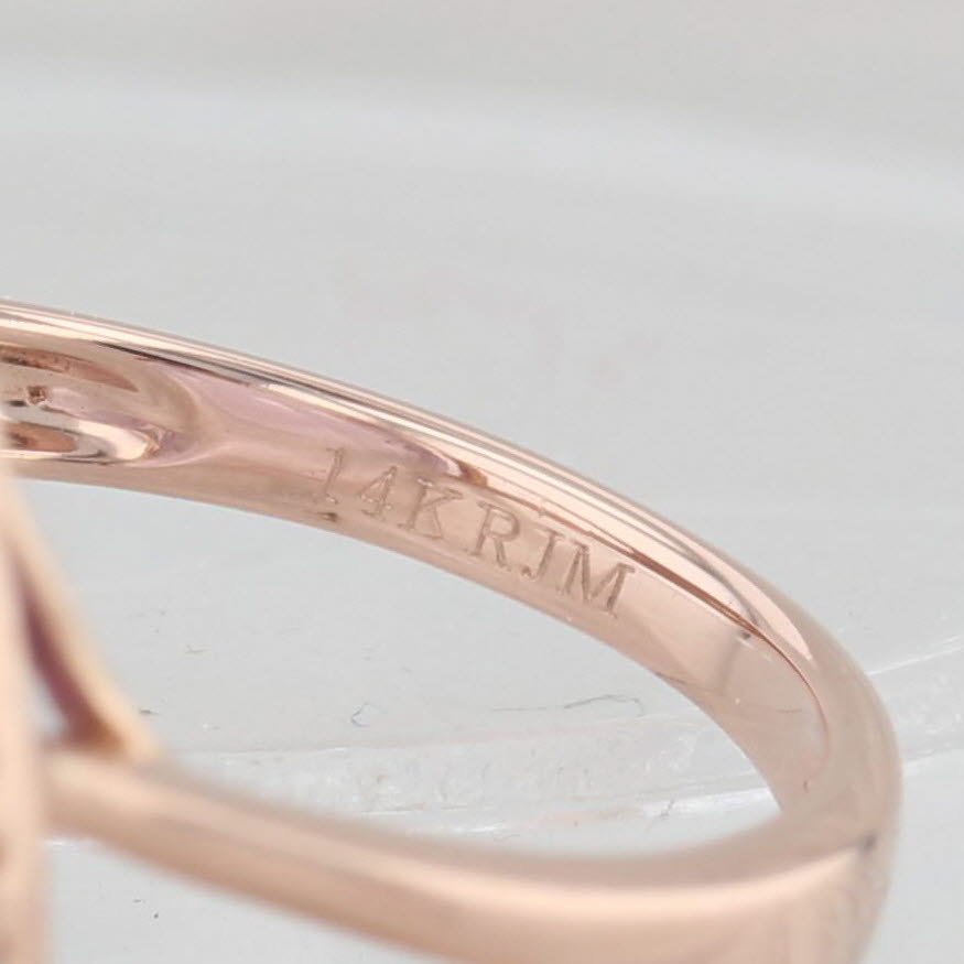 Light Gray Amethyst Diamond Halo Ring 14k Rose Gold Size 7 Cocktail