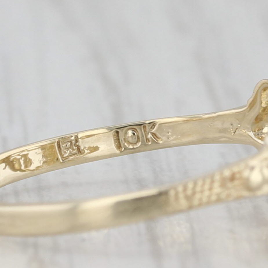 Ornate Cross Ring 10k Yellow White Gold Size 7.5