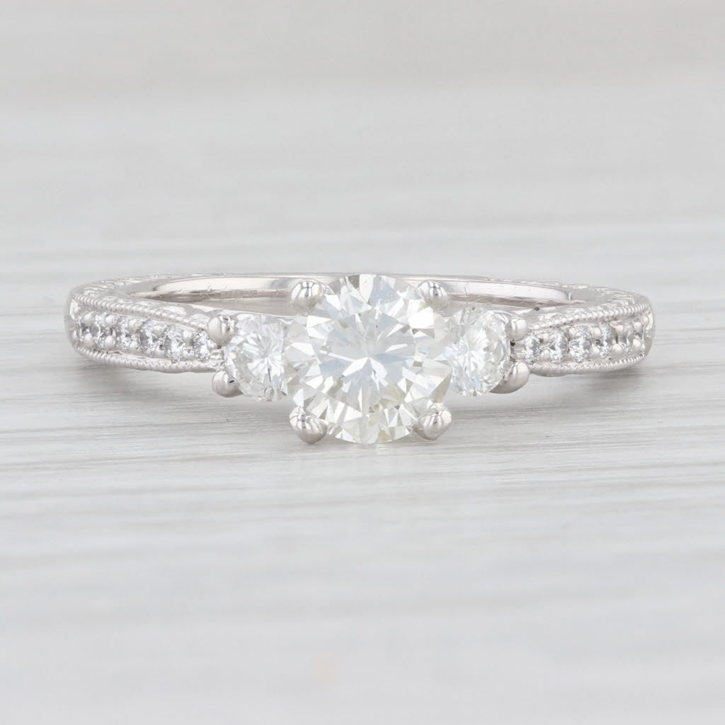 Light Gray Scott Kay 1.40ctw Round Diamond Engagement Ring Platinum Size 6.75