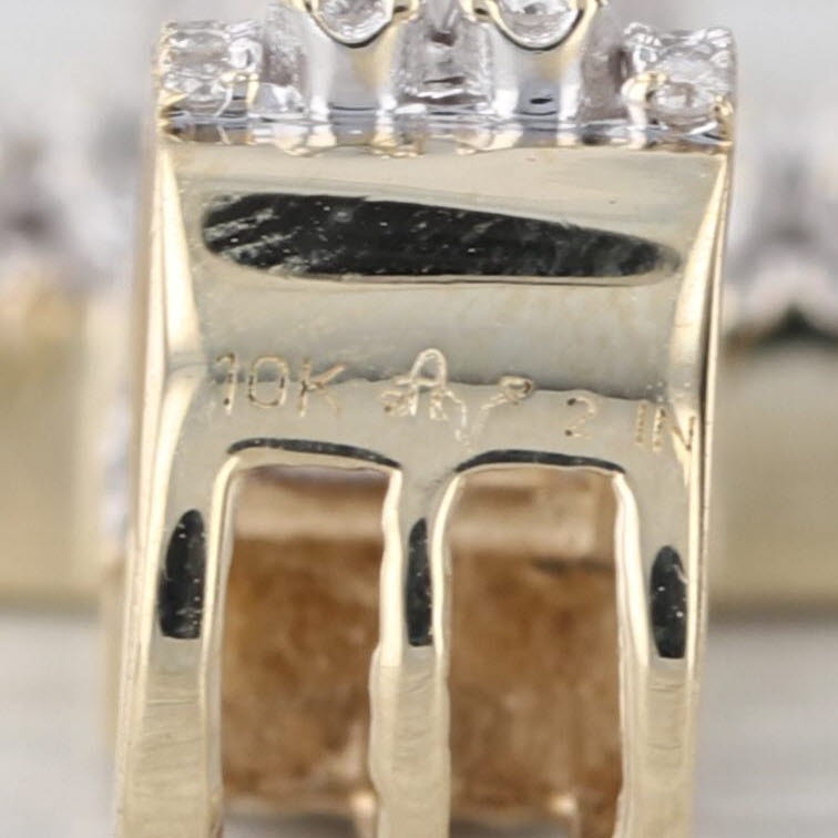 0.70ctw Diamond Cross Pendant 10k Yellow Gold Statement Religious Jewelry