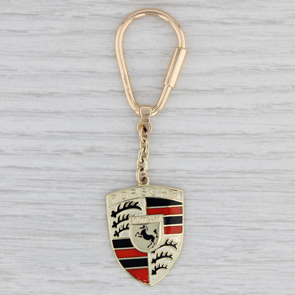 Light Gray Porsche Key Chain Fob Stuttgart Coat of Arms German Car Collectible Souvenir