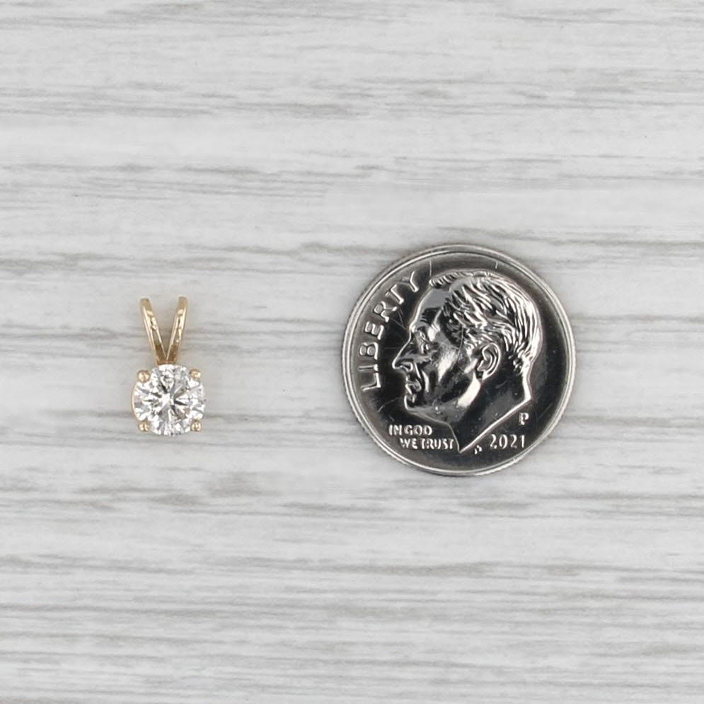New 0.60ct Round Diamond Solitaire Pendant 14k Yellow Gold