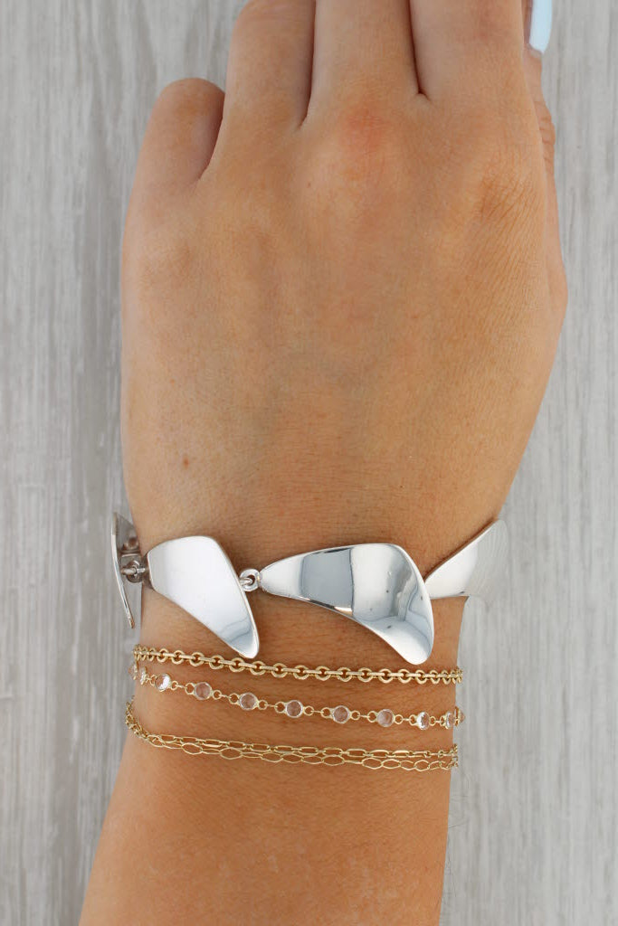 Rosy Brown Vintage Statement Link Bracelet Sterling Silver 7.5" Niels Erik From Denmark