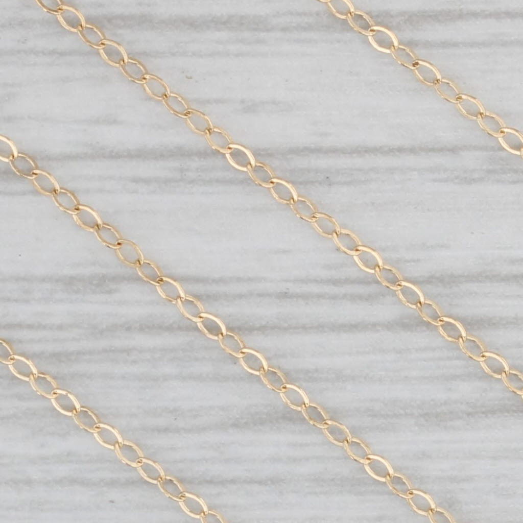 Gray 17.75" 1.2mm Cable Chain 14k Yellow Gold Spring Ring Clasp