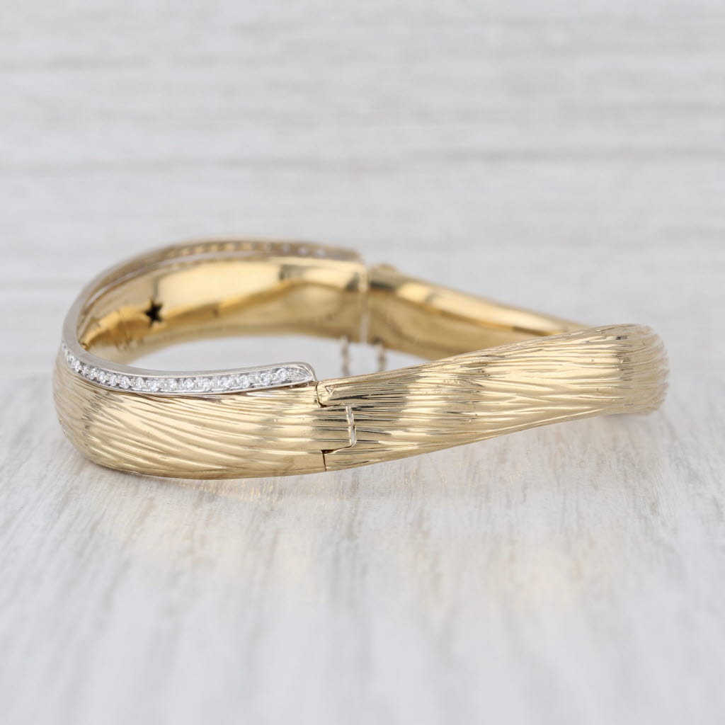 Roberto Coin Elephant Collection 0.50ctw Diamond Bangle Bracelet 18k Yellow Gold