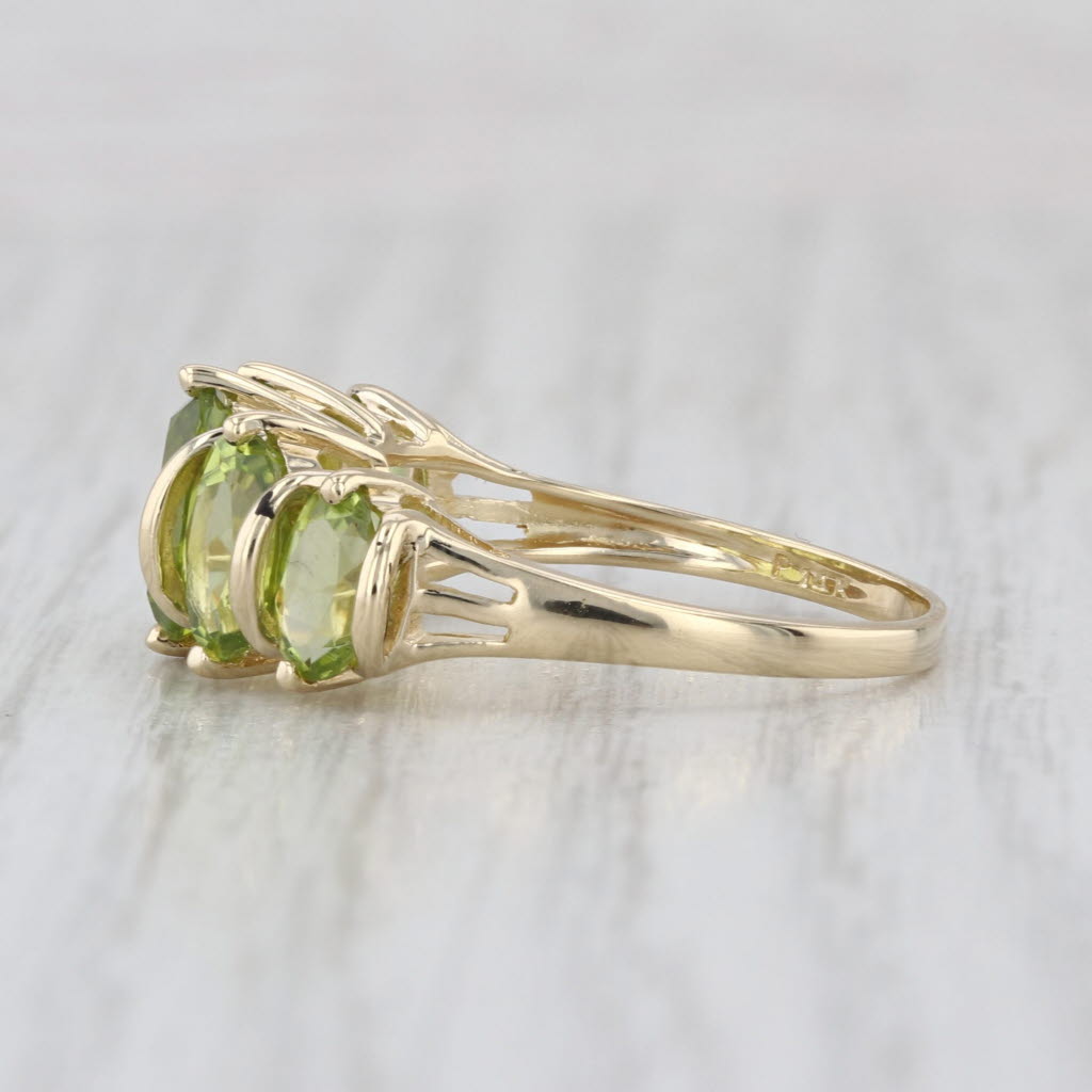 4.78ctw Peridot 5-Stone Ring 14k Yellow Gold Size 7.5