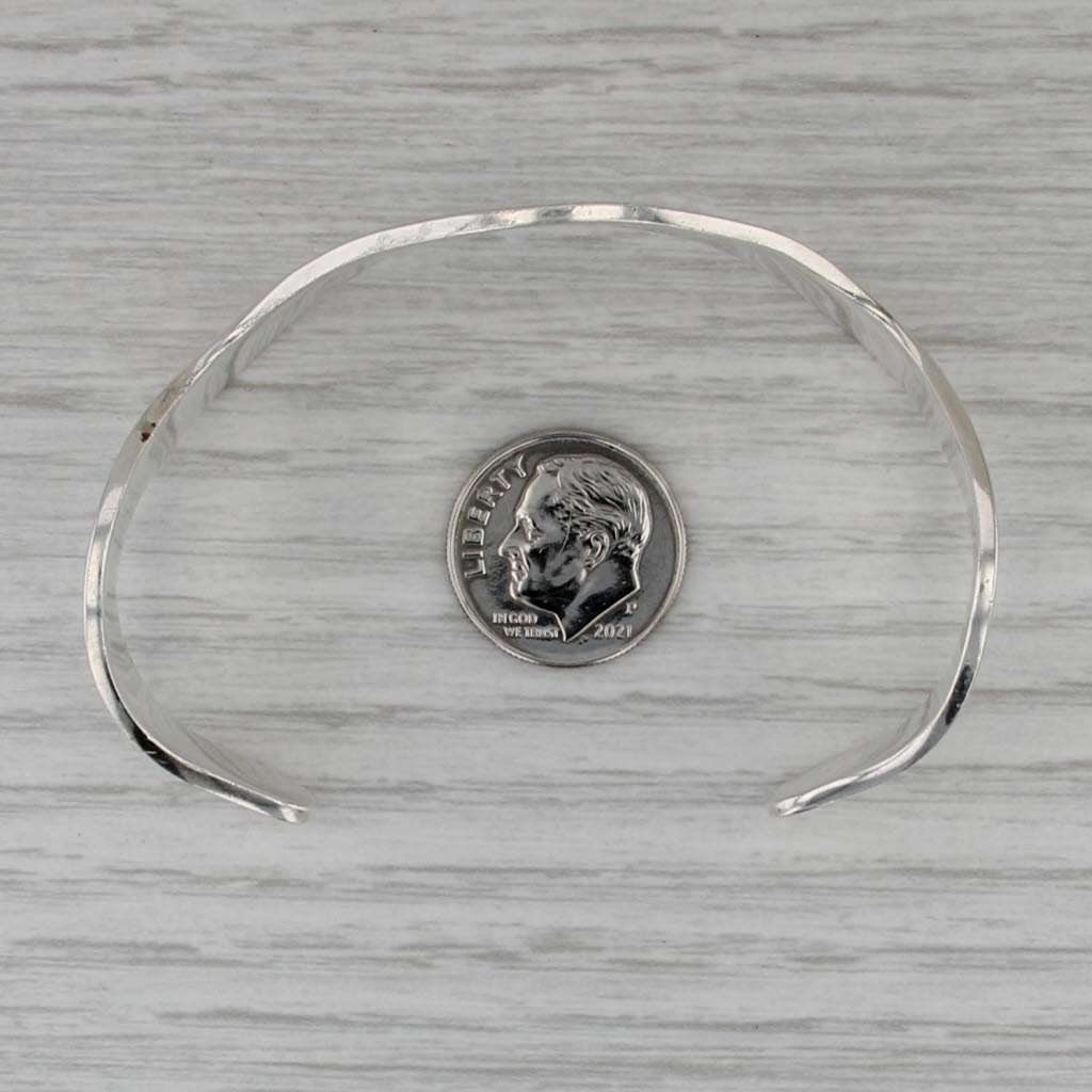 Contoured Wavey Cuff Bracelet Sterling Silver Mexico Statement