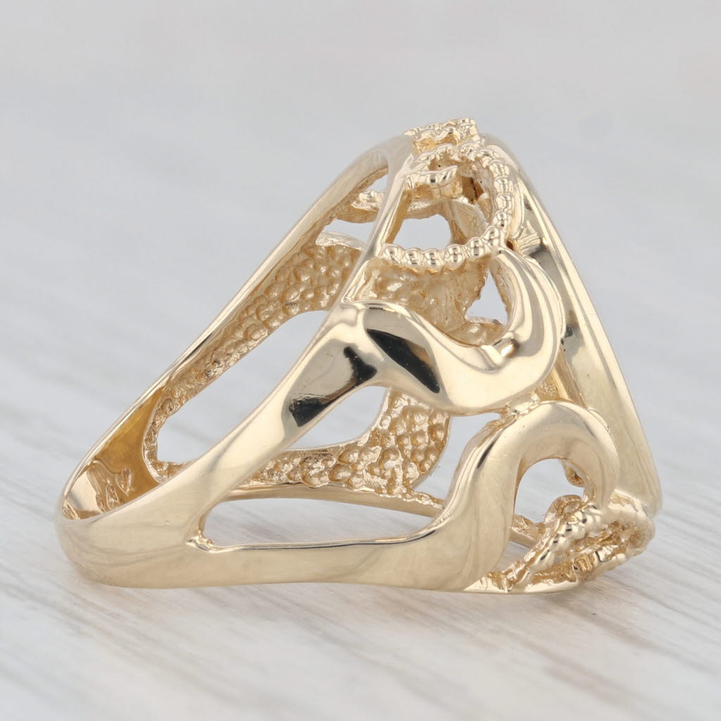 Light Gray 1986 Chinese Panda Coin Signet Ring 14k 24k Yellow Gold Size 4.5 1/20oz