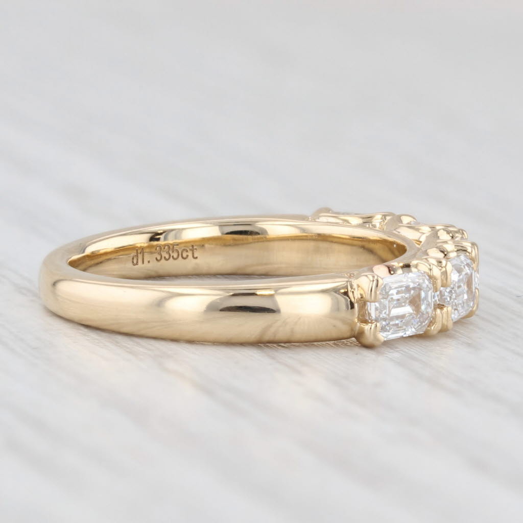 Light Gray New 1.34ctw Lab Grown Diamond Wedding Band 14k Yellow Gold Sz 6.5 Stackable Ring