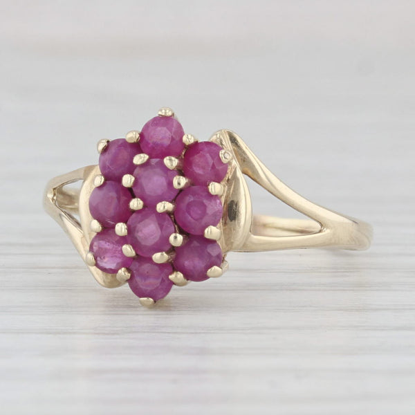 1ctw Ruby Cluster Ring 10k Yellow Gold Size 9.75
