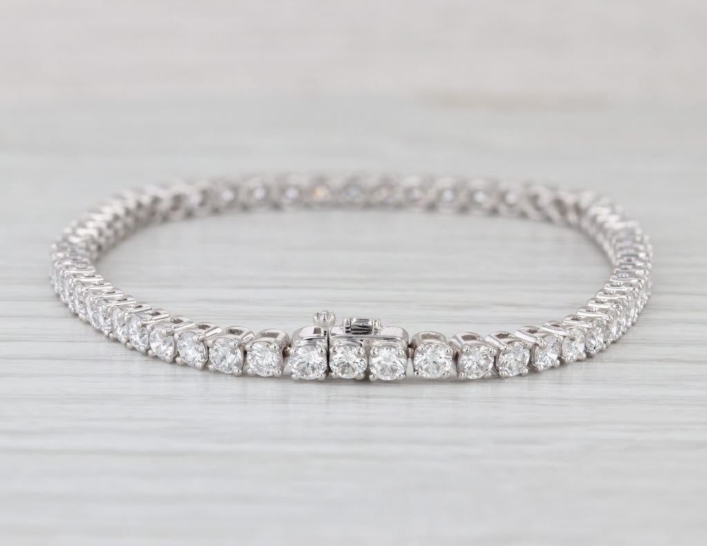 New 5.31ctw Lab Grown Diamond Tennis Bracelet 14k White Gold VS2 F-G 7"