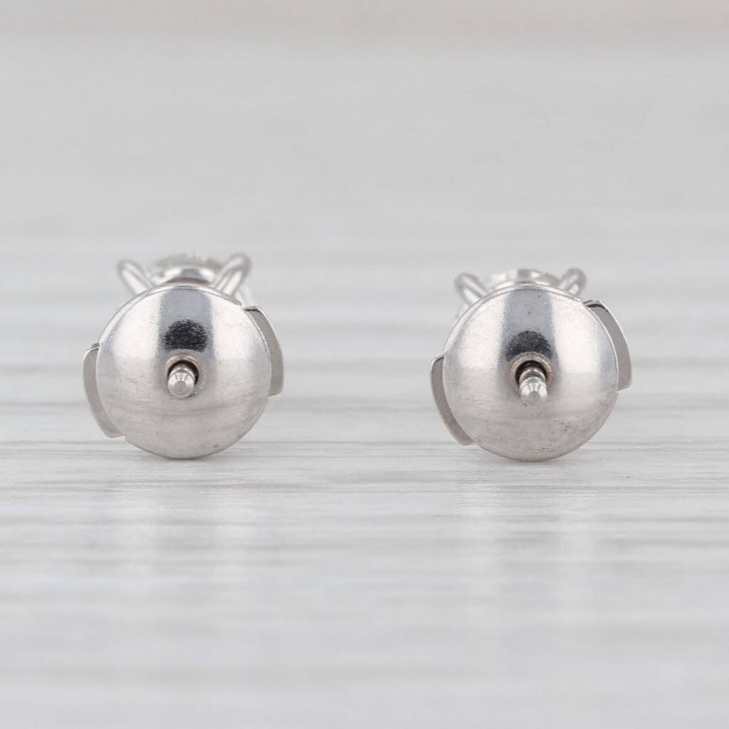 New 0.94ctw Diamond Stud Earrings 14k White Gold GIA Round Solitaire Studs