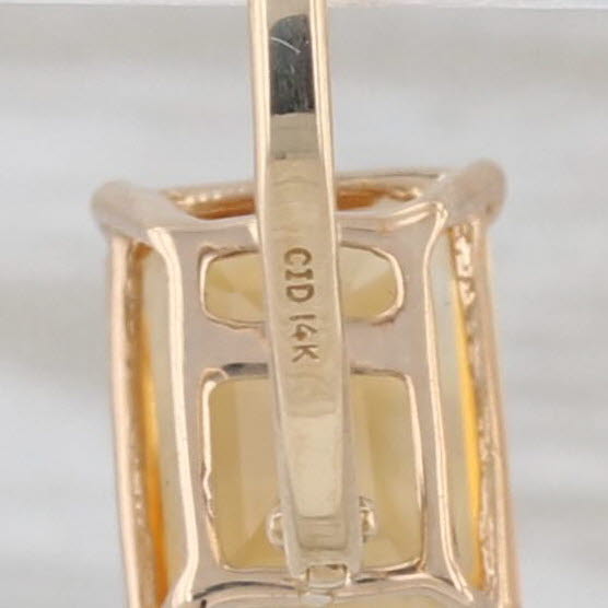 3ctw Orange Citrine Drop Earrings 14k Yellow Gold Lever Backs