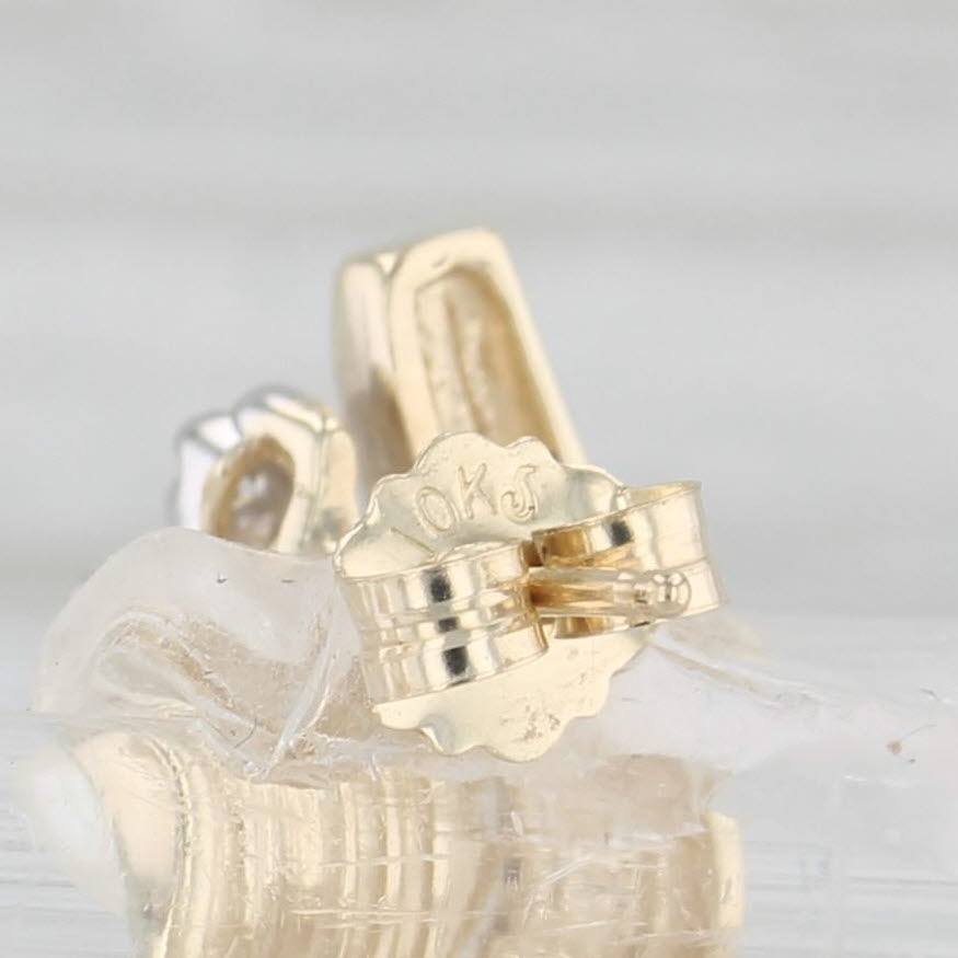 Light Gray Cultured Pearl Diamond Stud Earrings 10k Yellow Gold