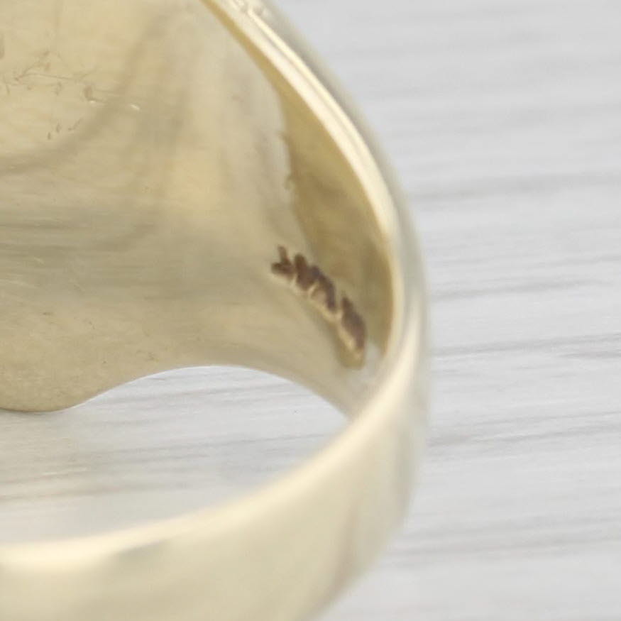 Gray Vintage Masonic Signet Ring 10k Yellow Gold Blue Lodge Square Compass Size 9.75
