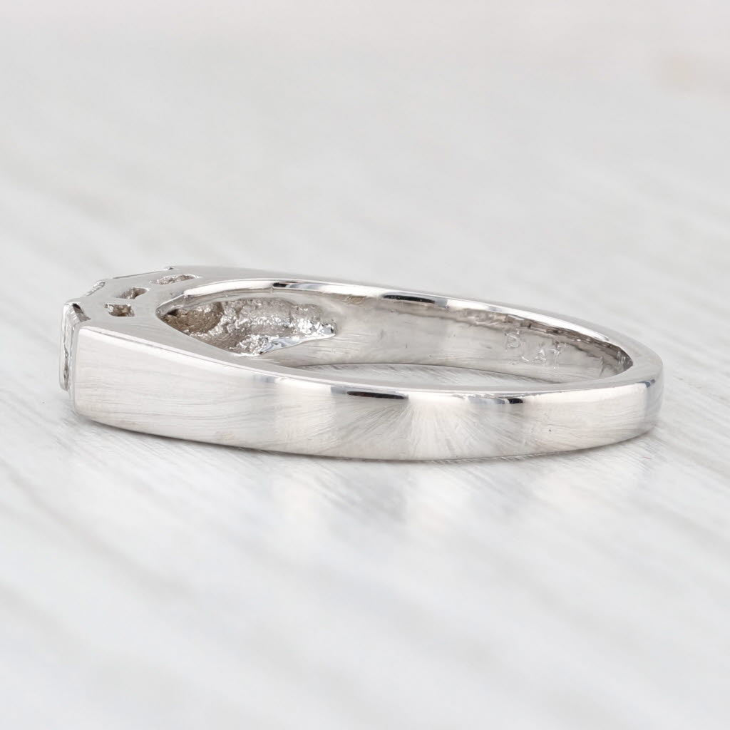 Light Gray 0.52ctw Diamond Wedding Ring Platinum Size 7.5 Stackable Band Anniversary
