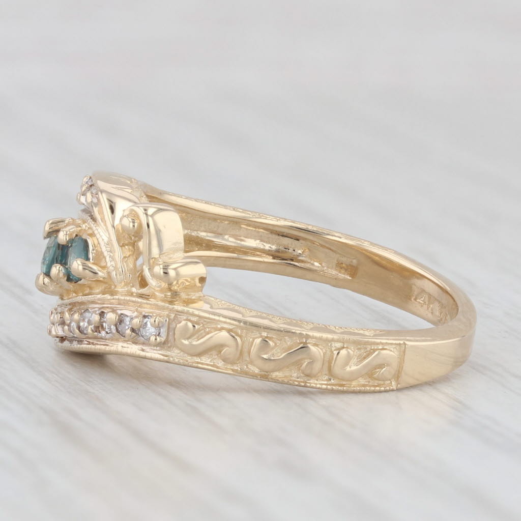 Light Gray 0.46ctw Alexandrite Diamond Ring 14k Yellow Gold Size 7 Bypass