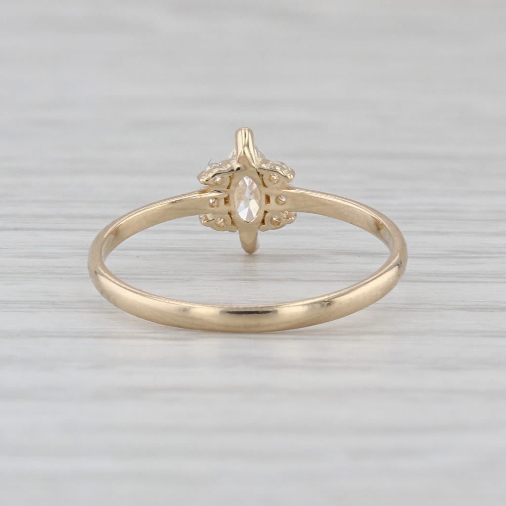0.23ctw Moissanite Marquise Ring 14k Yellow Gold Size 5 Engagement Promise