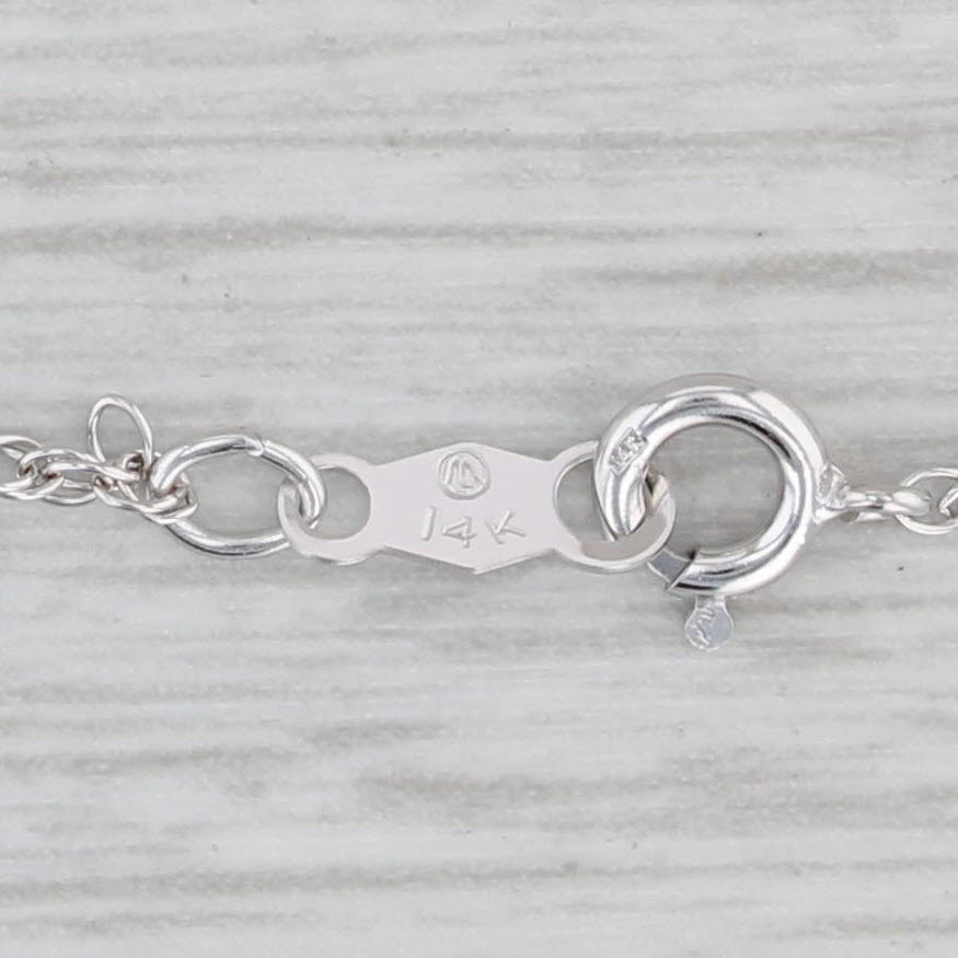Gray Rope Chain Necklace 14k White Gold 17.75" 0.9mm