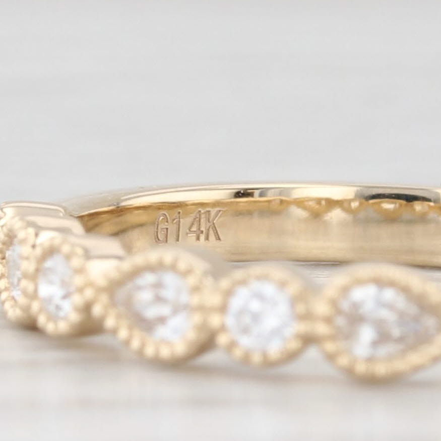 Light Gray New 0.33ctw Diamond Wedding Band 14k Yellow Gold Stackable Anniversary Ring 6.5