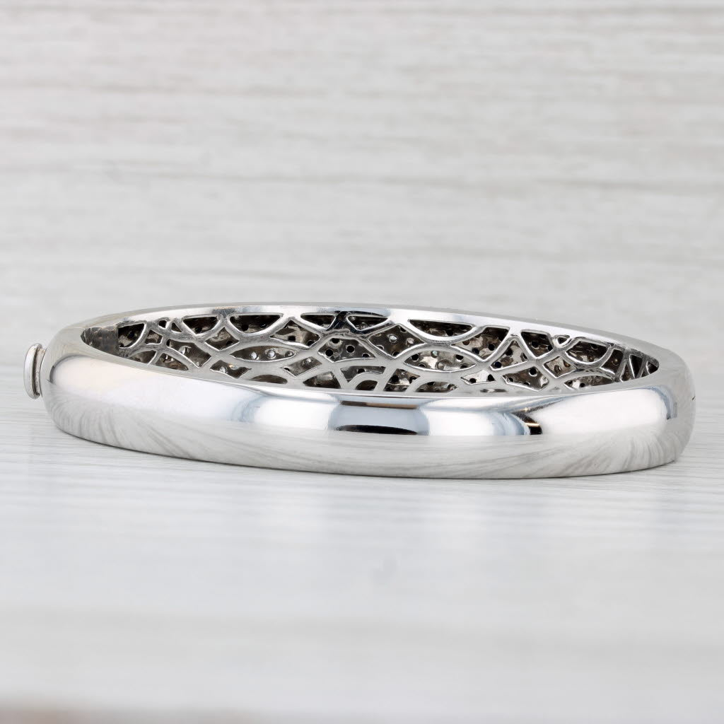 Light Gray 4.55ctw Sapphire Diamond Bangle Bracelet 18k White Gold 6.75" Roberto Coin