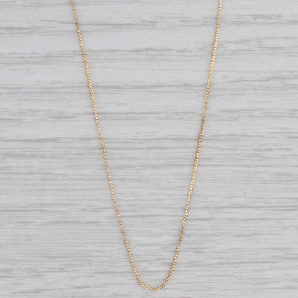 Gray 18" 0.5mm Box Chain Necklace 18k Yellow Gold Italy