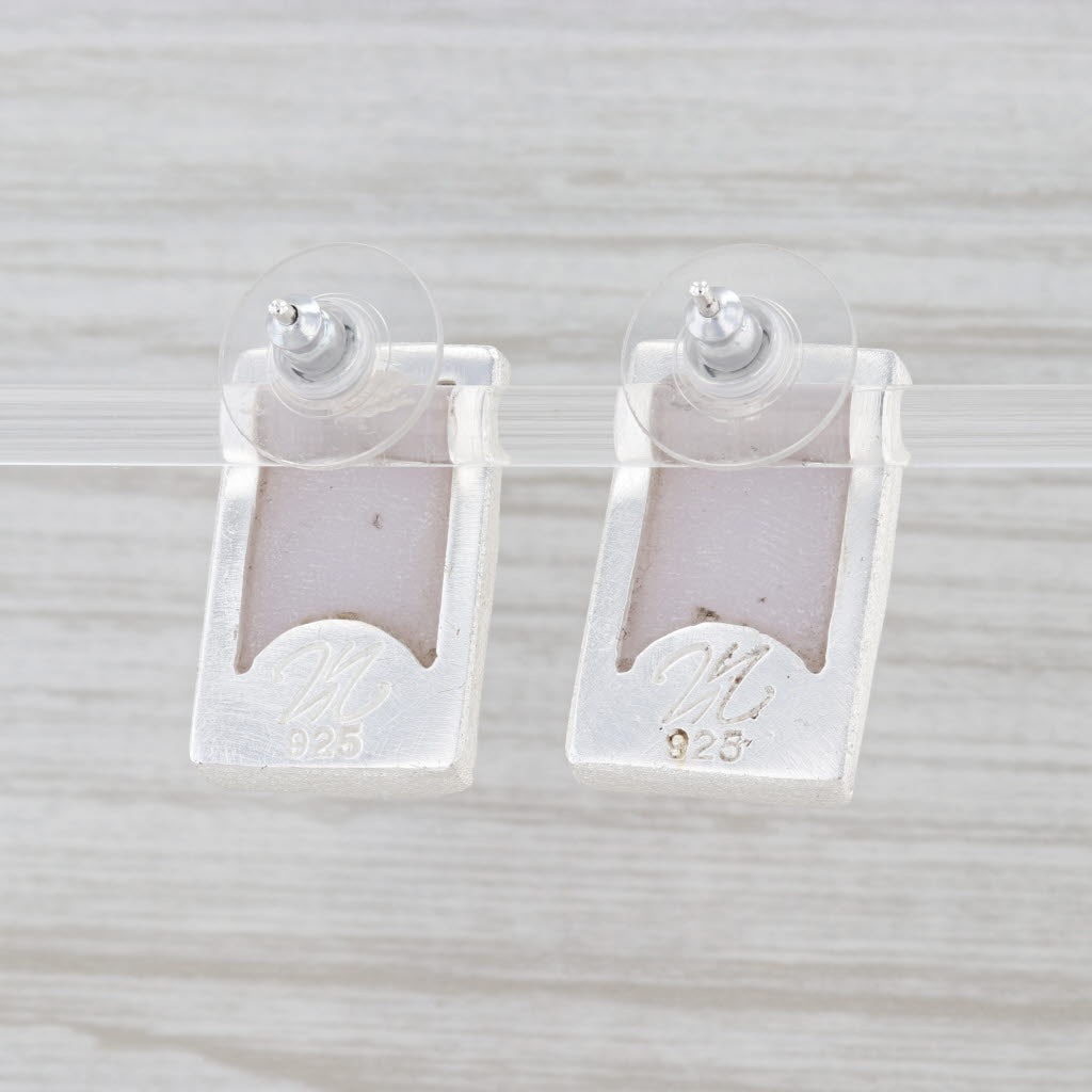 New Nina Wynn Nirvana White Druzy Drop Earrings Sterling Silver Statement