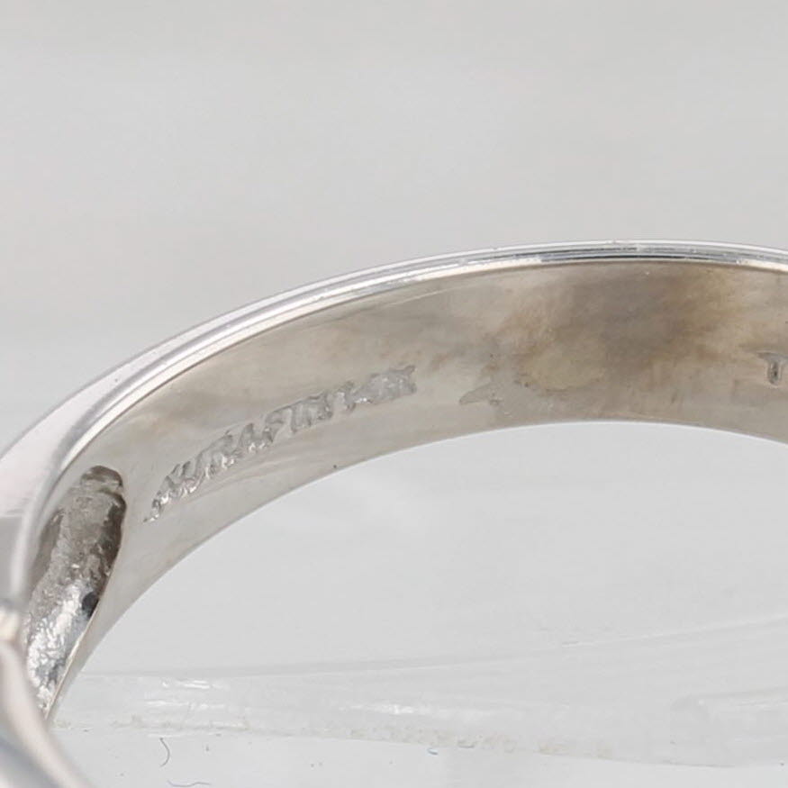 Light Gray Woven 3-Band Ring 14k White Gold Size 7 Statement