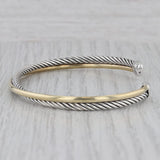David Yurman Cable Crossover Cuff Bracelet Sterling Silver 18k Yellow Gold 6.75"