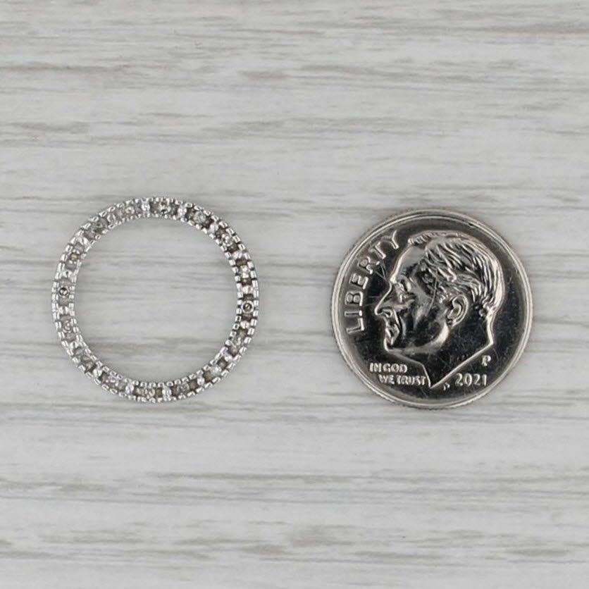 Diamond Eternity Circle Pendant Necklace 10k White Gold