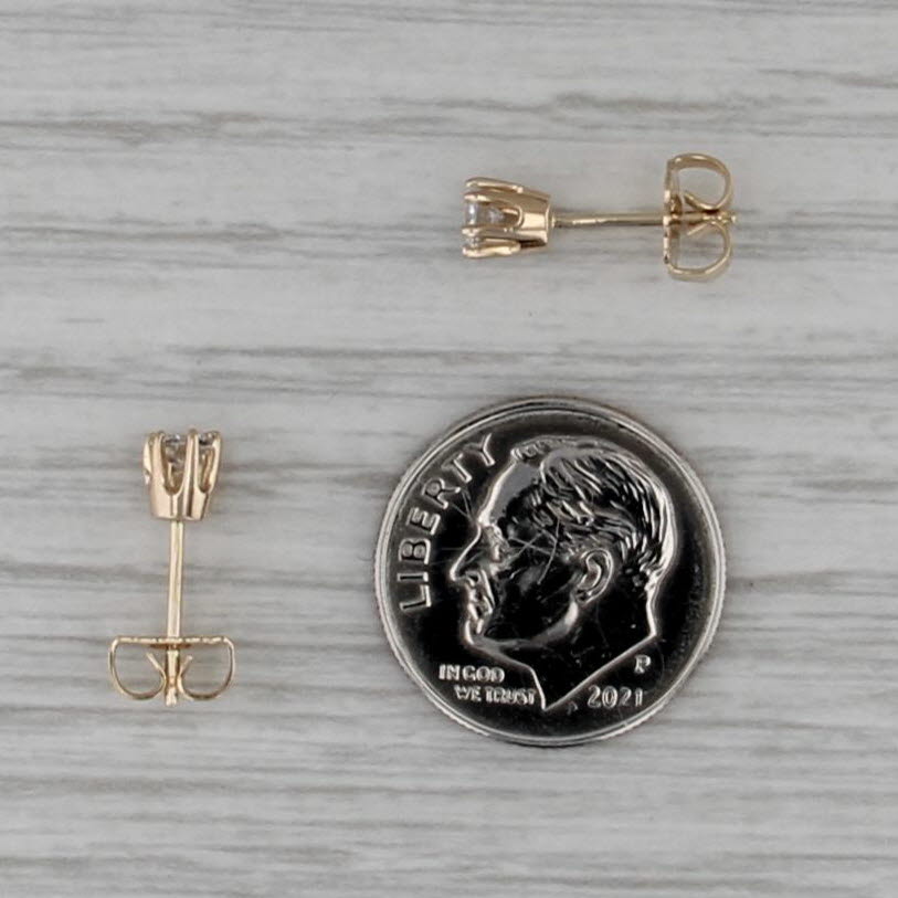 0.26ctw Diamond Stud Earrings 14k Yellow Gold Round Solitaire Studs