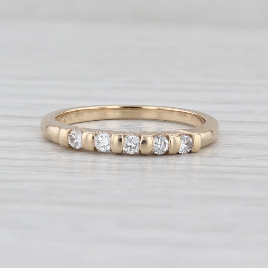 0.20ctw Diamond Wedding Band 14k Yellow Gold Size 7.25 Stackable Ring