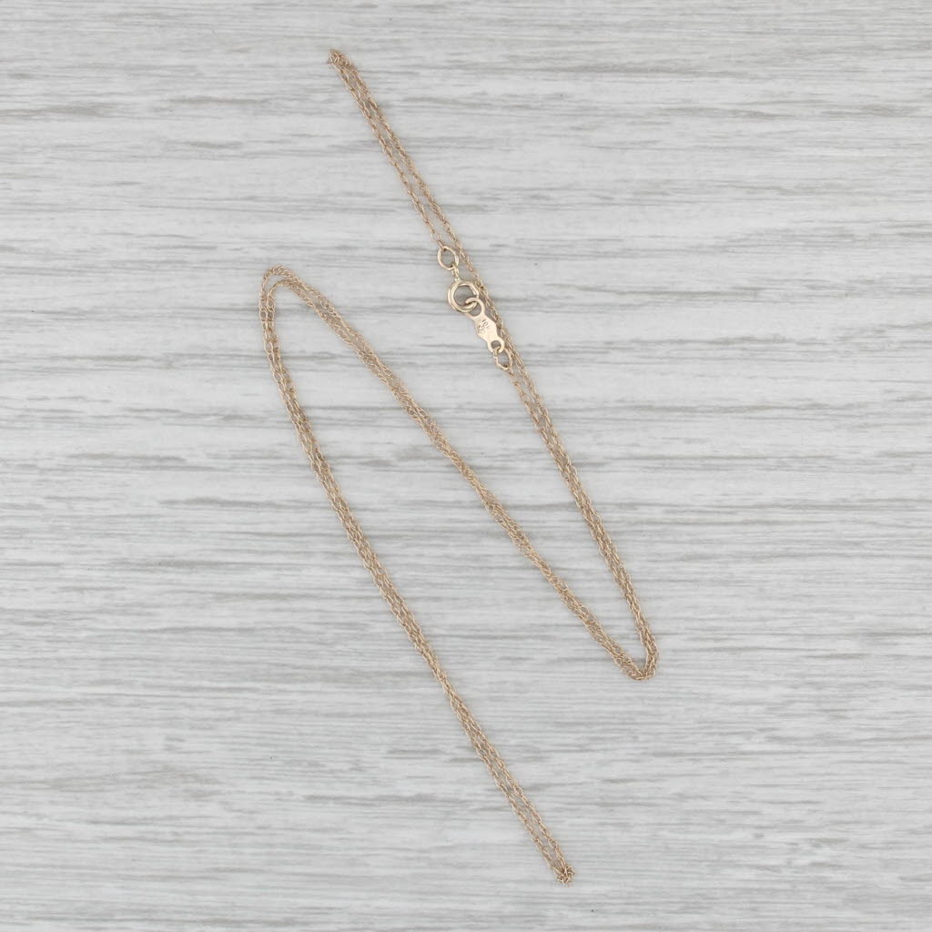 18" Fine Rope Chain Necklace 10k Yellow Gold 1.1mm