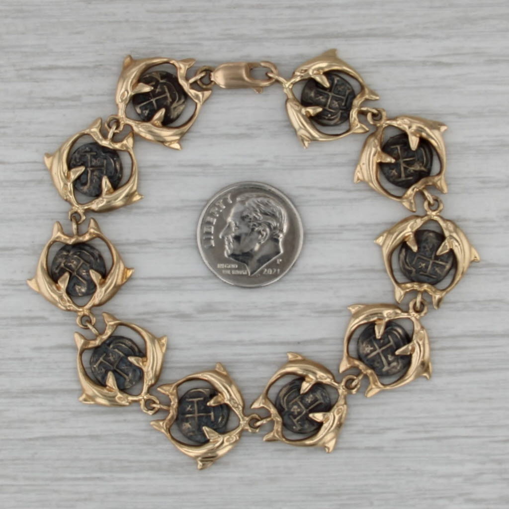 Nuestra Senora de Atocha Coin Bracelet Spanish Galleon Treasure COA 14k Gold