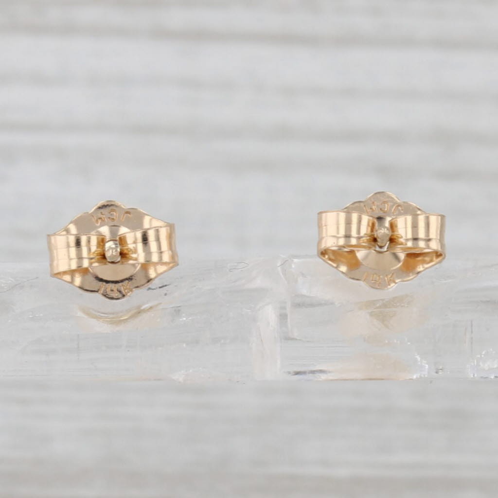 4.9mm Cultured Pearl Stud Earrings 14k Yellow Gold Round Solitaire Studs