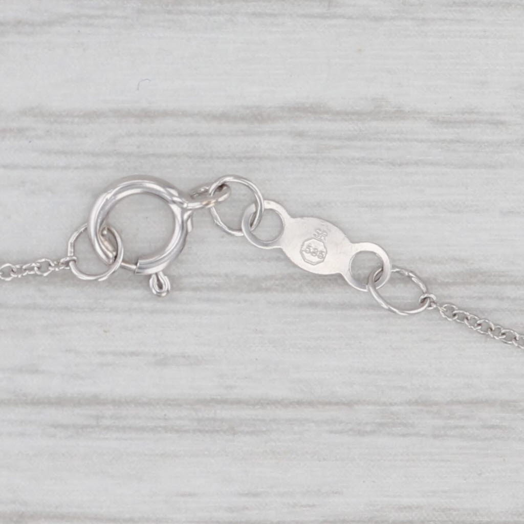 Diamond Letter Initial "E" Pendant Necklace 14k White Gold Cable Chain