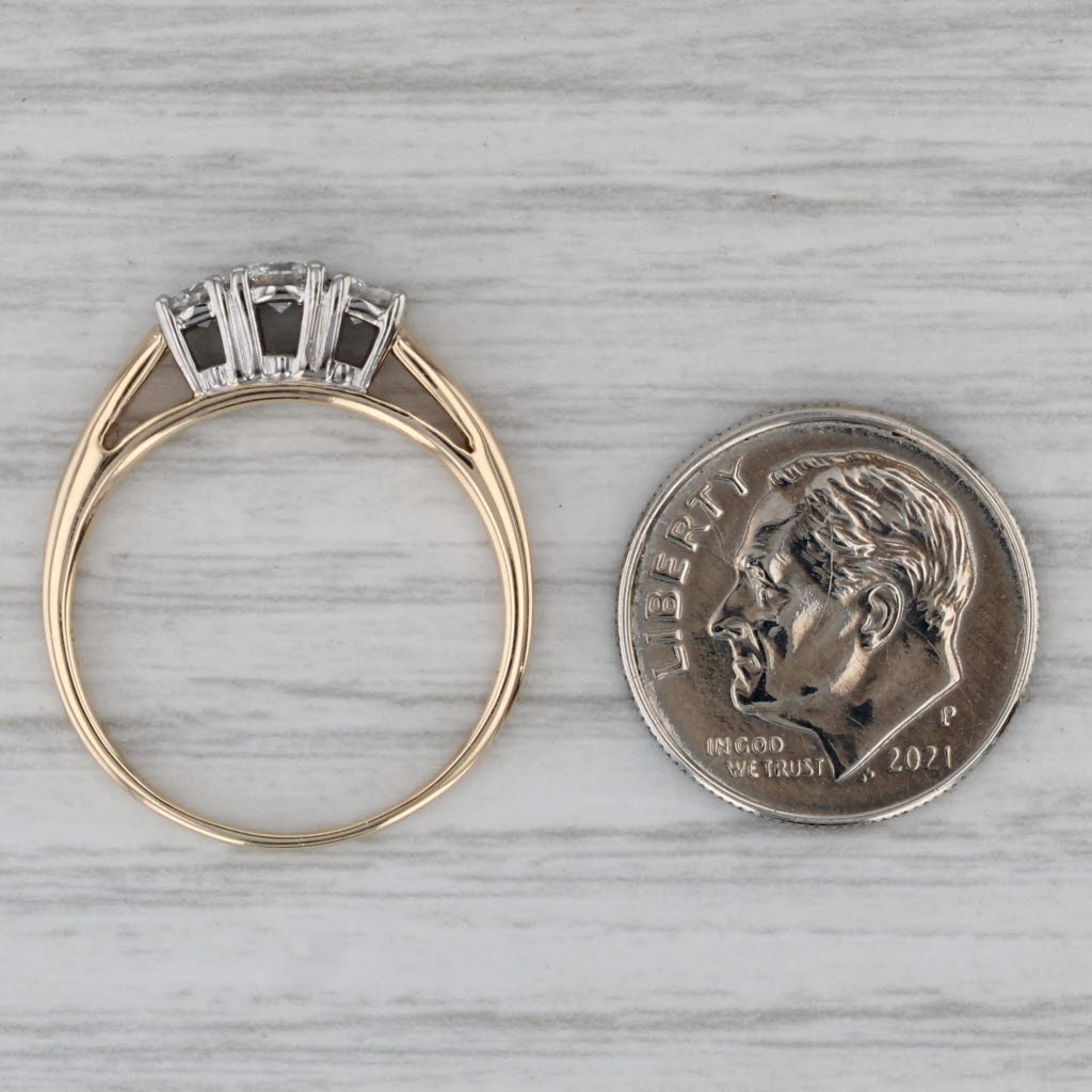 Gray 0.50ctw Diamond 3-Stone Engagement Ring 14k Yellow Gold Size 8