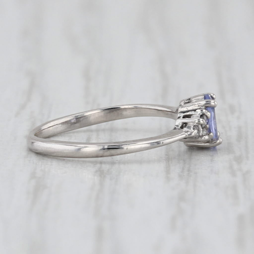 Petite 0.26ctw Tanzanite Diamond Ring Platinum Size 2.5
